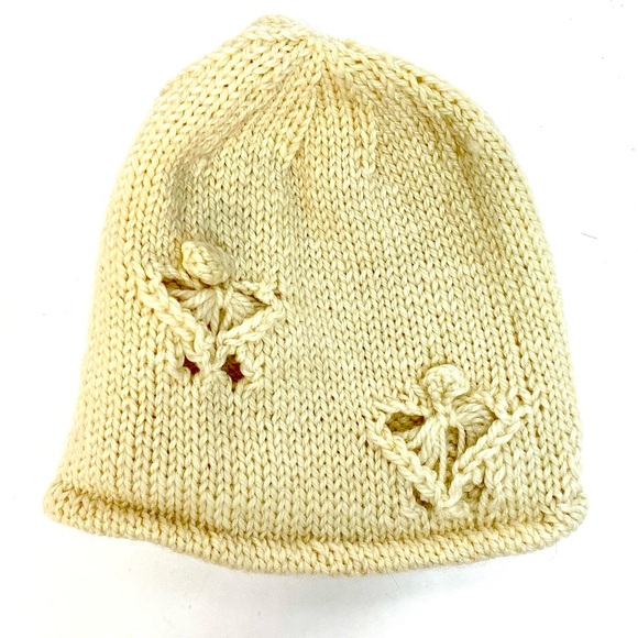 NWT Hand Knit Cashmere/Wool Blend Butterfly Cliche Beanie Hat One Size Fits Most - Picture 2 of 7